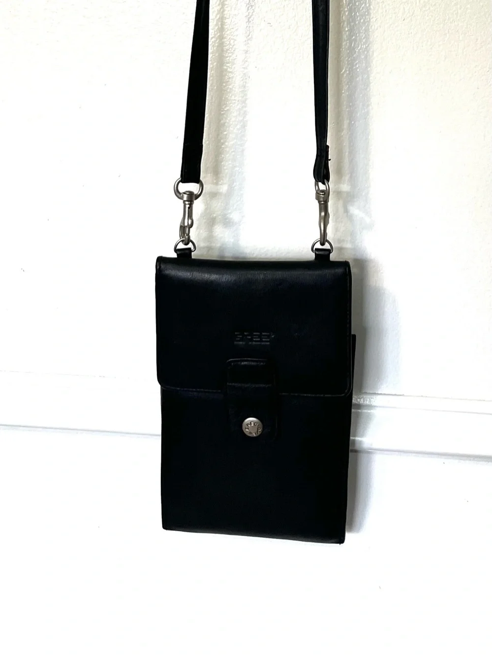 BREE Black Leather Crossbody Wallet Minimalist Luxury Men Travel Designer Bag